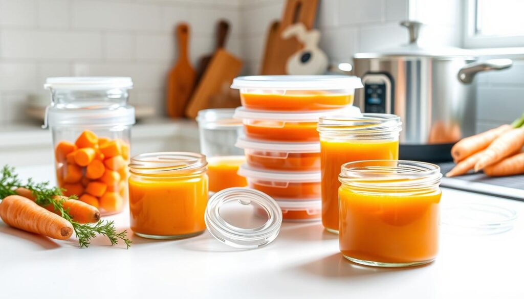 Storing baby food carrots